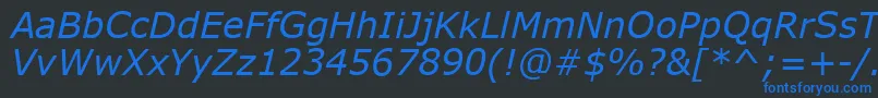 VerdanaKoi8Italic Font – Blue Fonts on Black Background