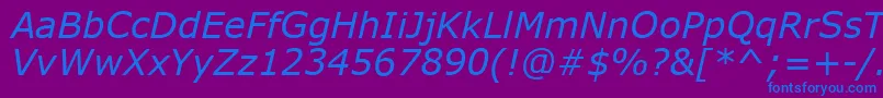 VerdanaKoi8Italic Font – Blue Fonts on Purple Background