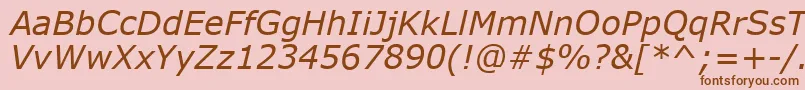 VerdanaKoi8Italic Font – Brown Fonts on Pink Background