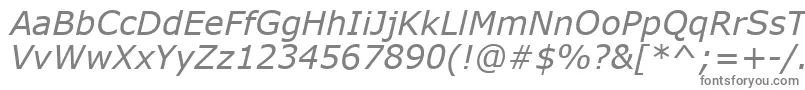 フォントVerdanaKoi8Italic – 白い背景に灰色の文字