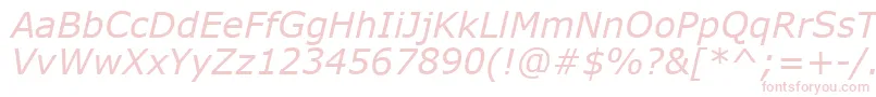 Czcionka VerdanaKoi8Italic – różowe czcionki na białym tle