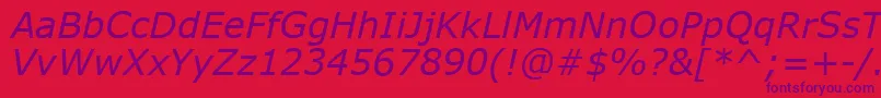 VerdanaKoi8Italic Font – Purple Fonts on Red Background