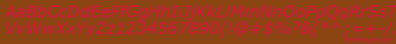 VerdanaKoi8Italic Font – Red Fonts on Brown Background