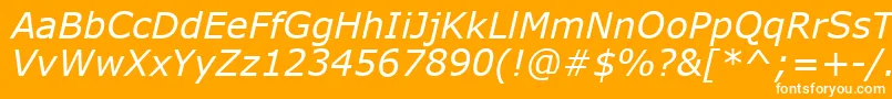VerdanaKoi8Italic Font – White Fonts on Orange Background