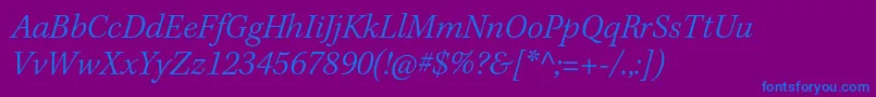 KeplerstdLightit Font – Blue Fonts on Purple Background