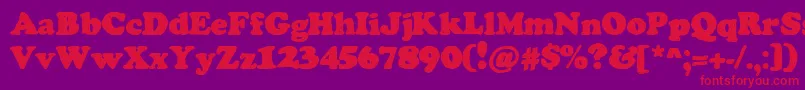 ChemistryByDenne-Schriftart – Rote Schriften auf violettem Hintergrund