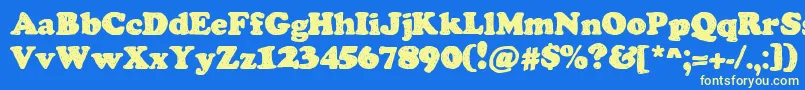 ChemistryByDenne Font – Yellow Fonts on Blue Background