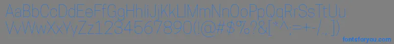 フォントCooperhewittThin – 灰色の背景に青い文字