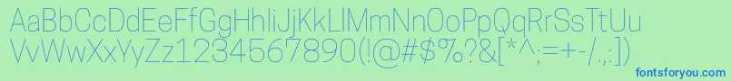 CooperhewittThin Font – Blue Fonts on Green Background
