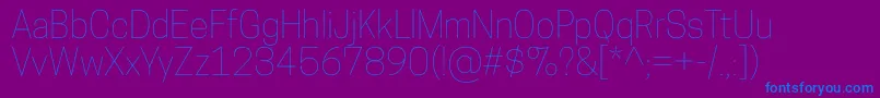 CooperhewittThin Font – Blue Fonts on Purple Background