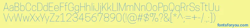 CooperhewittThin Font – Blue Fonts on Yellow Background