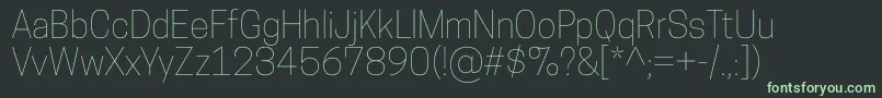 CooperhewittThin Font – Green Fonts on Black Background