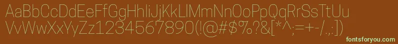 CooperhewittThin-fontti – vihreät fontit ruskealla taustalla