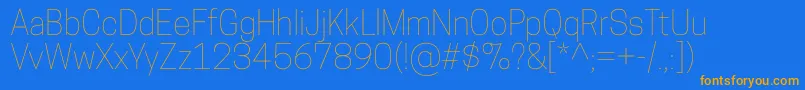 CooperhewittThin Font – Orange Fonts on Blue Background