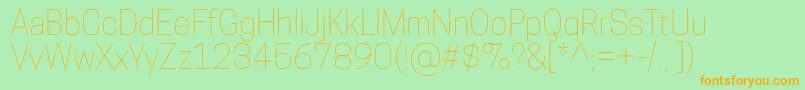 CooperhewittThin Font – Orange Fonts on Green Background