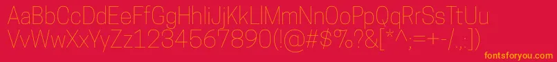 CooperhewittThin Font – Orange Fonts on Red Background