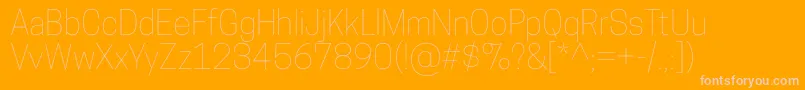 CooperhewittThin-Schriftart – Rosa Schriften auf orangefarbenem Hintergrund