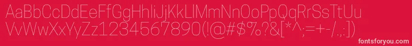 CooperhewittThin Font – Pink Fonts on Red Background