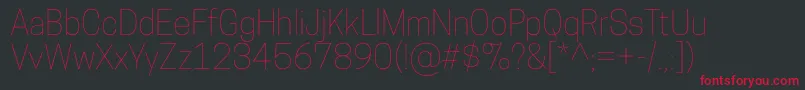 CooperhewittThin Font – Red Fonts on Black Background