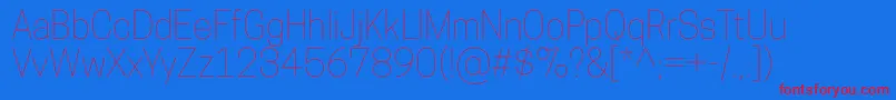 CooperhewittThin Font – Red Fonts on Blue Background