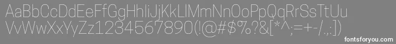 フォントCooperhewittThin – 灰色の背景に白い文字