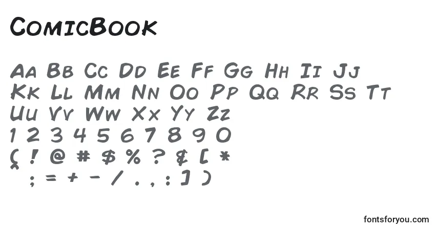 Schriftart ComicBook (101029) – Alphabet, Zahlen, spezielle Symbole