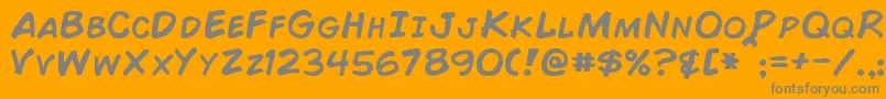 ComicBook Font – Gray Fonts on Orange Background