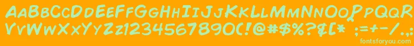 ComicBook Font – Green Fonts on Orange Background