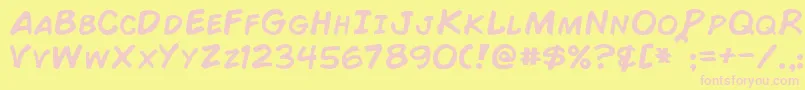 ComicBook Font – Pink Fonts on Yellow Background