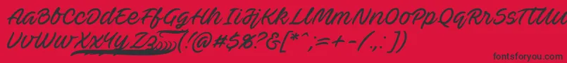 AvebetwanPersonalUse Font – Black Fonts on Red Background