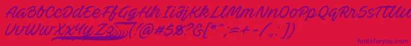 AvebetwanPersonalUse Font – Purple Fonts on Red Background