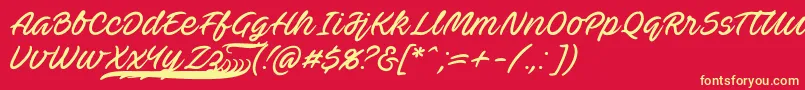 AvebetwanPersonalUse Font – Yellow Fonts on Red Background