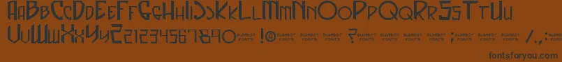 CaptainSpandex-Schriftart – Schwarze Schriften auf braunem Hintergrund