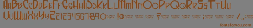 CaptainSpandex-Schriftart – Braune Schriften auf grauem Hintergrund