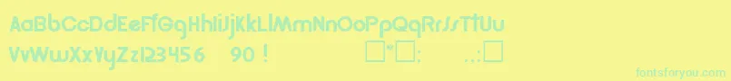 Czcionka GolderRegular – zielone czcionki na żółtym tle
