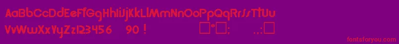 Fonte GolderRegular – fontes vermelhas em um fundo violeta