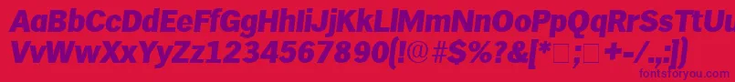 Czcionka HieroDisplaySsiItalic – fioletowe czcionki na czerwonym tle