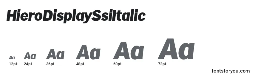 HieroDisplaySsiItalic Font Sizes