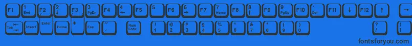 Police Keyboard2 – polices noires sur fond bleu