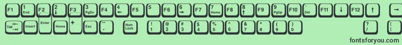 Fonte Keyboard2 – fontes pretas em um fundo verde