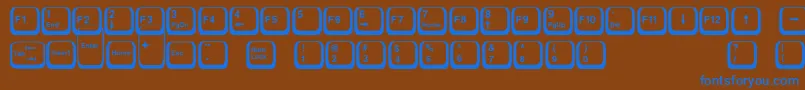 Keyboard2 Font – Blue Fonts on Brown Background