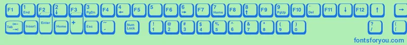 Police Keyboard2 – polices bleues sur fond vert