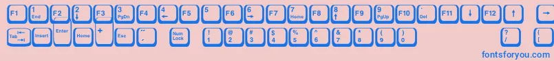 Police Keyboard2 – polices bleues sur fond rose