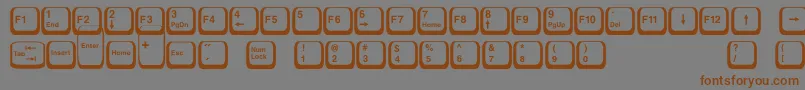 フォントKeyboard2 – 茶色の文字が灰色の背景にあります。