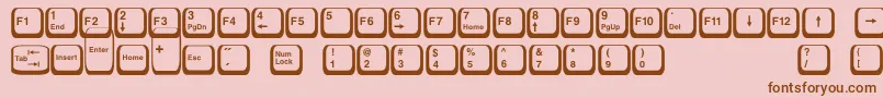 Fonte Keyboard2 – fontes marrons em um fundo rosa