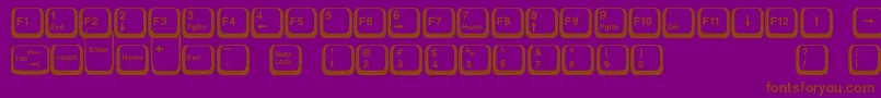 Keyboard2-Schriftart – Braune Schriften auf violettem Hintergrund