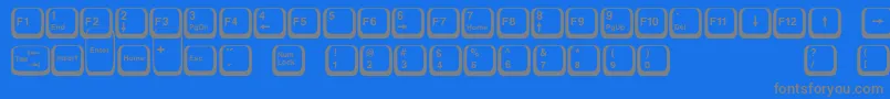 Fonte Keyboard2 – fontes cinzas em um fundo azul