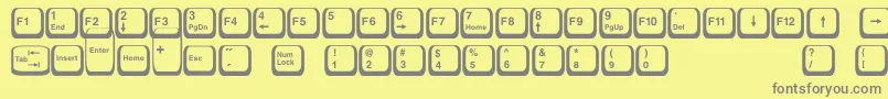 Keyboard2 Font – Gray Fonts on Yellow Background