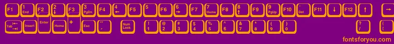 Keyboard2-Schriftart – Orangefarbene Schriften auf violettem Hintergrund