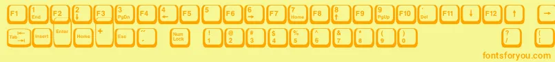 Police Keyboard2 – polices orange sur fond jaune